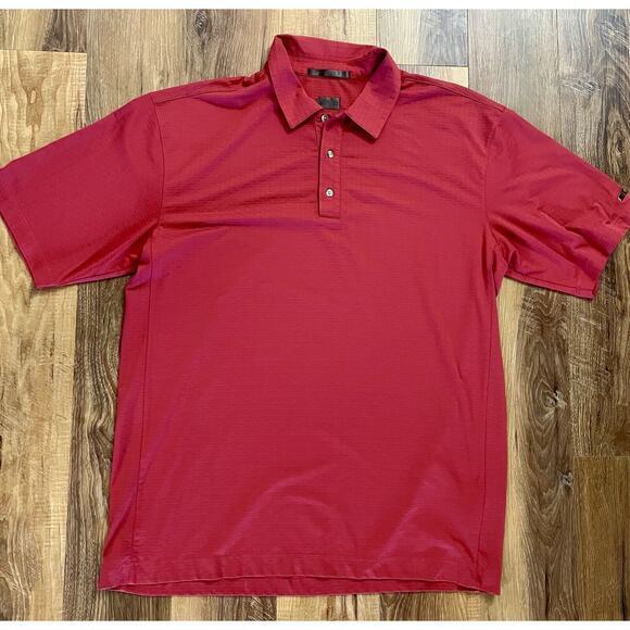 Nike Other - Nike Tiger Woods Collection Polo Shirt‎ Men's Large Dri Fit Golf Sunday Red EUC